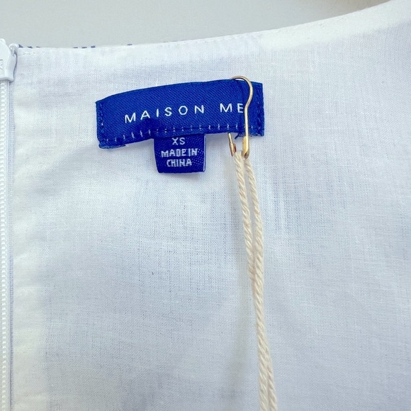 MAISON ME New with Tags Women's Meredith Dress Blue Striped Floral - Picture 3 of 8